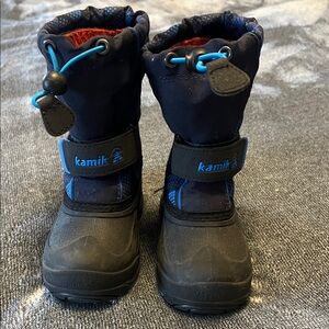 Kamik Kids' Black and Blue Snow Boots